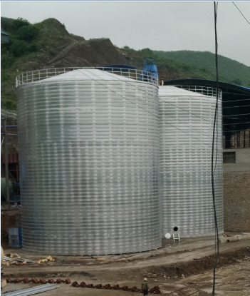 新田粮食钢板仓的安装全过程不用热焊接